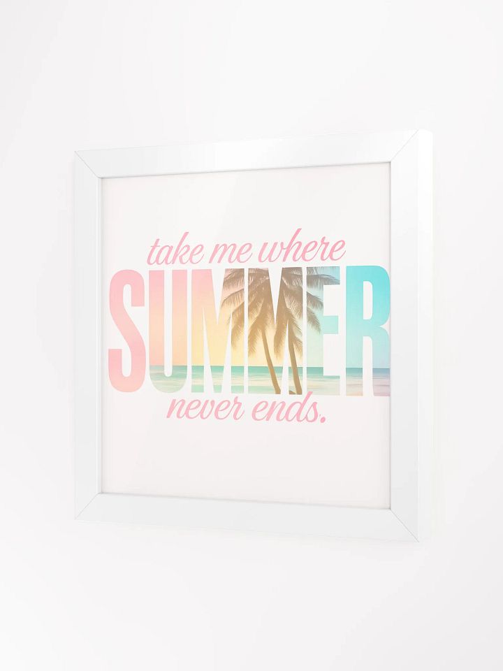 Take Me Where Summer Never Ends Wall Art – Tropical Beach Quote Print, Sunset Palm Tree Coastal Decor product image (5)