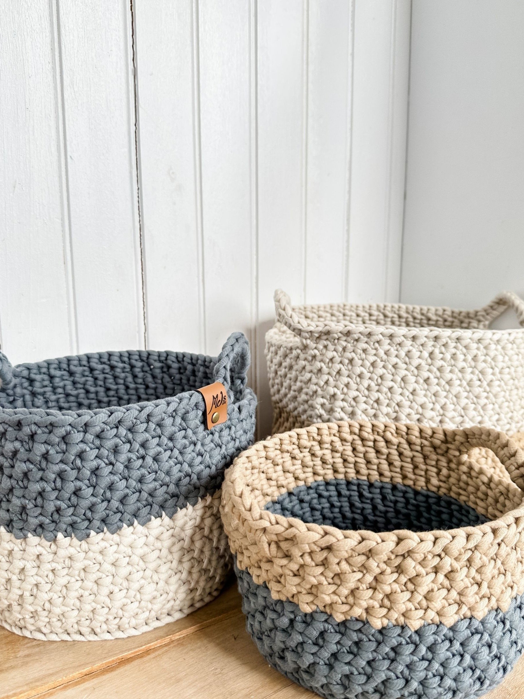 Two-Tone Nesting Baskets Crochet Pattern product image (1)