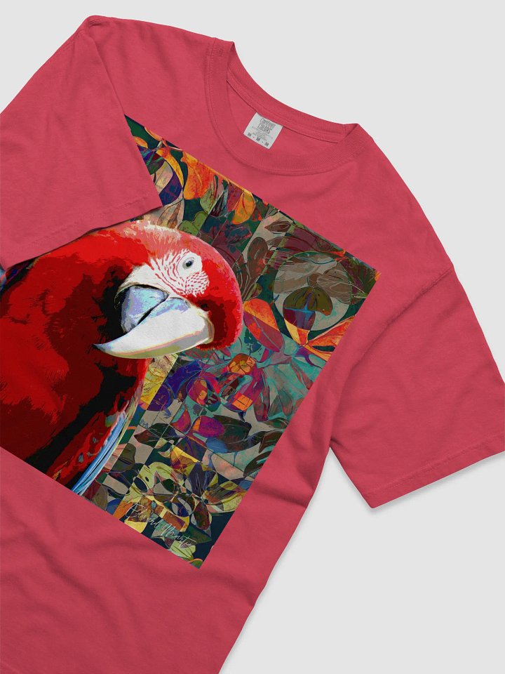 'Perdon?' by Edward Martin : Vibrant Parrot Paradise T-Shirt product image (1)