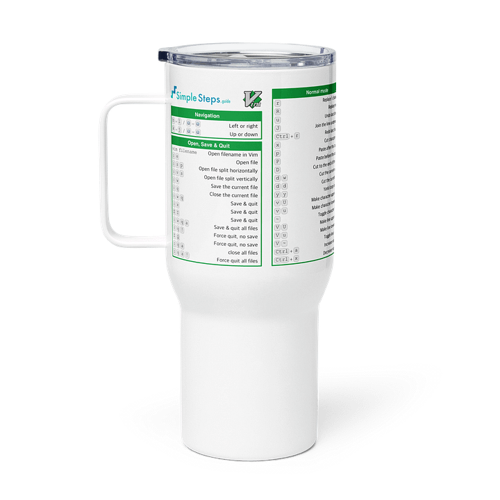 Vim Cheat Sheet Travel Mug product image (1)