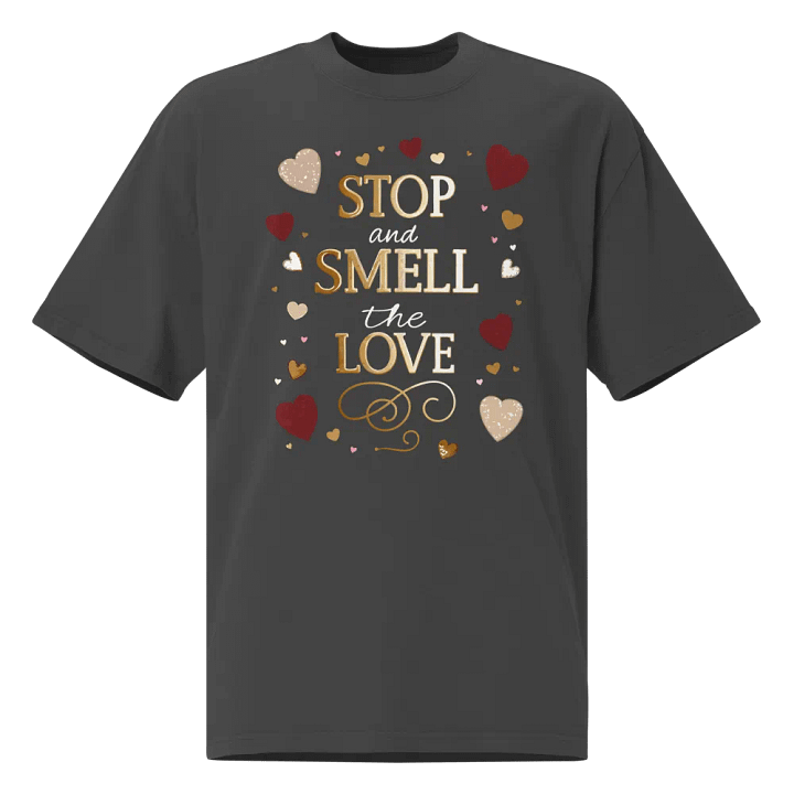 Stop and Smell The Love Valentines Oversized Tee product image (1)