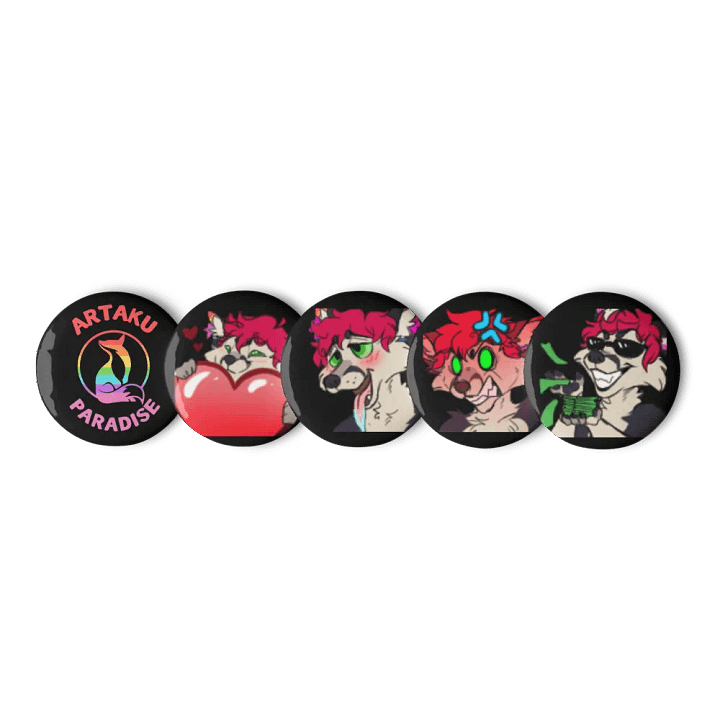 Rainbow Artaku Emote Button Pack (Black) product image (1)