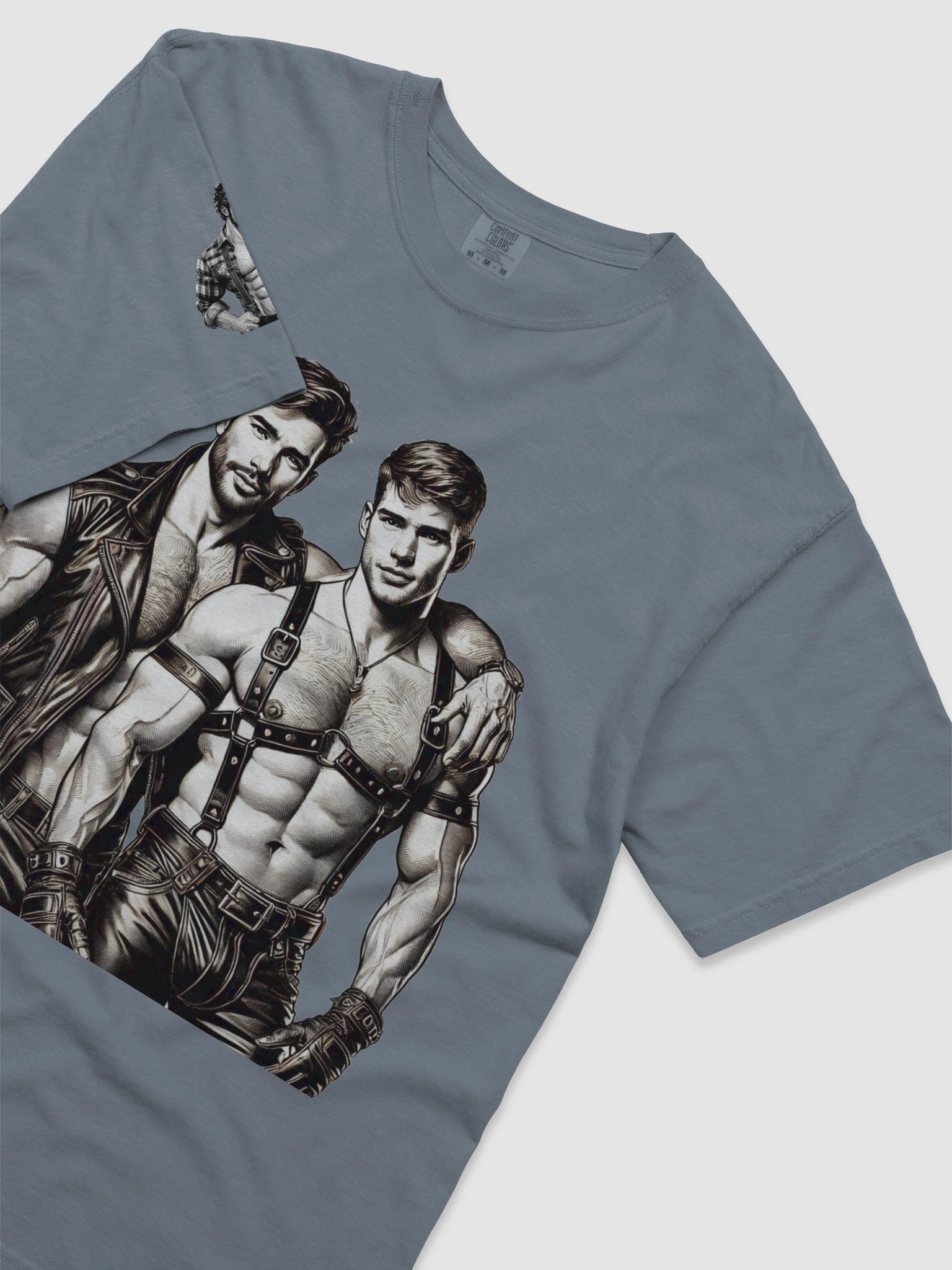 Gay Leather Bar Pride "Hank & Joe" San Francisco Pride Graphic Design T Shirt product image (67)