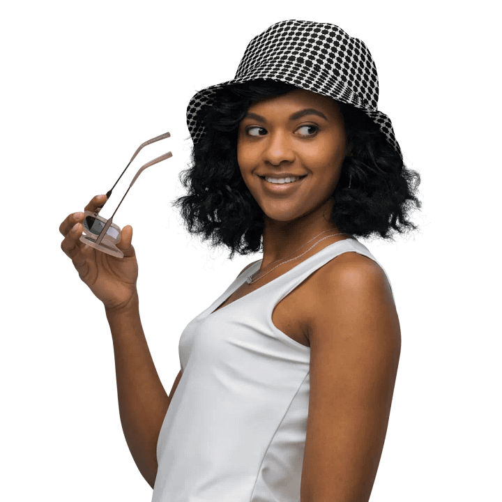 Abstract Black and White Chain Unisex Bucket Hat product image (1)