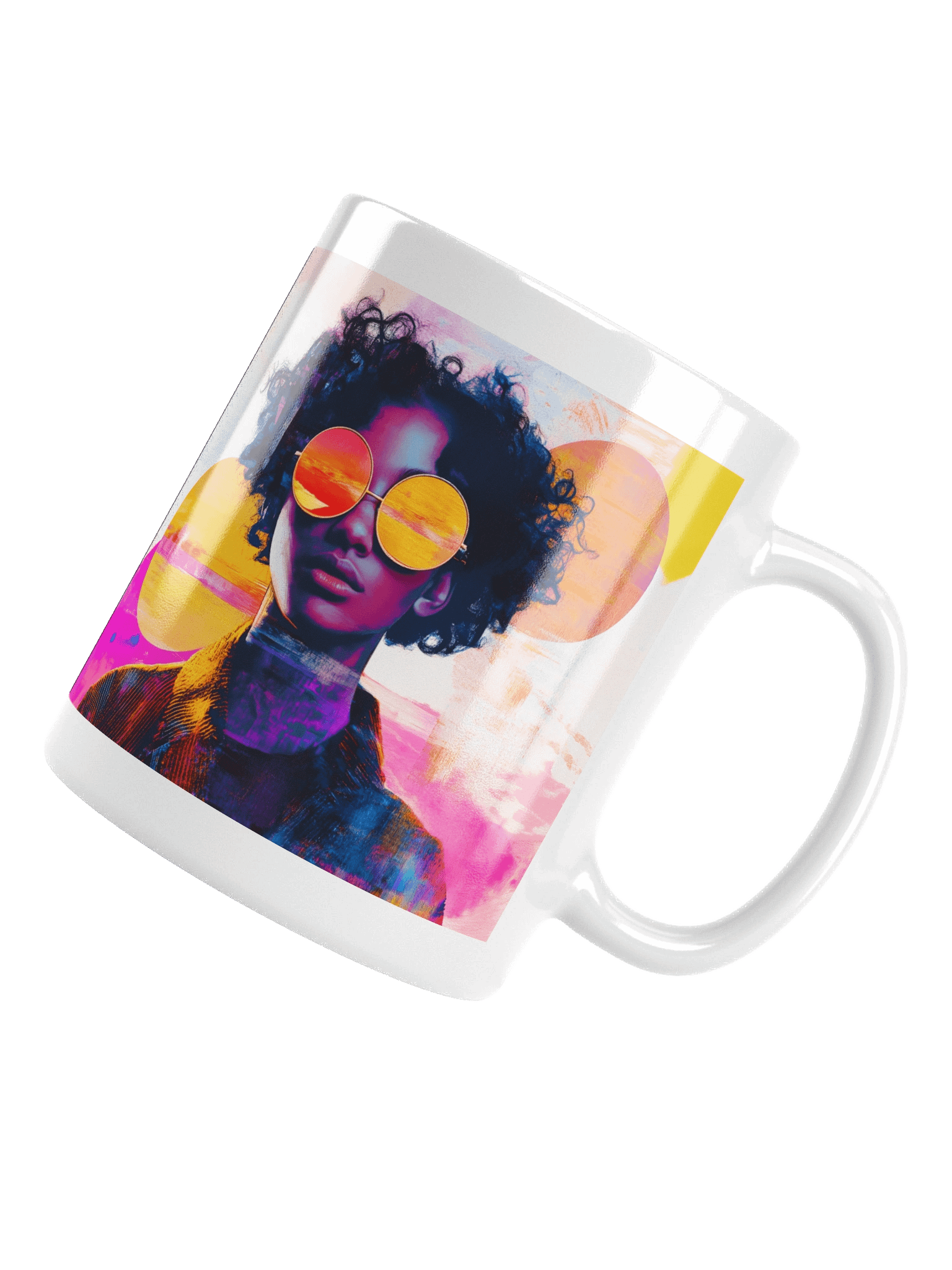 Sunset Sunglasses Coffee Mug Neon Pop Art Portrait product image (5)