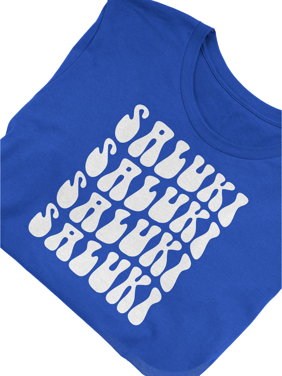 Saluki Blue & White Retro Wavy 70's Inspired T-Shirt product image (1)