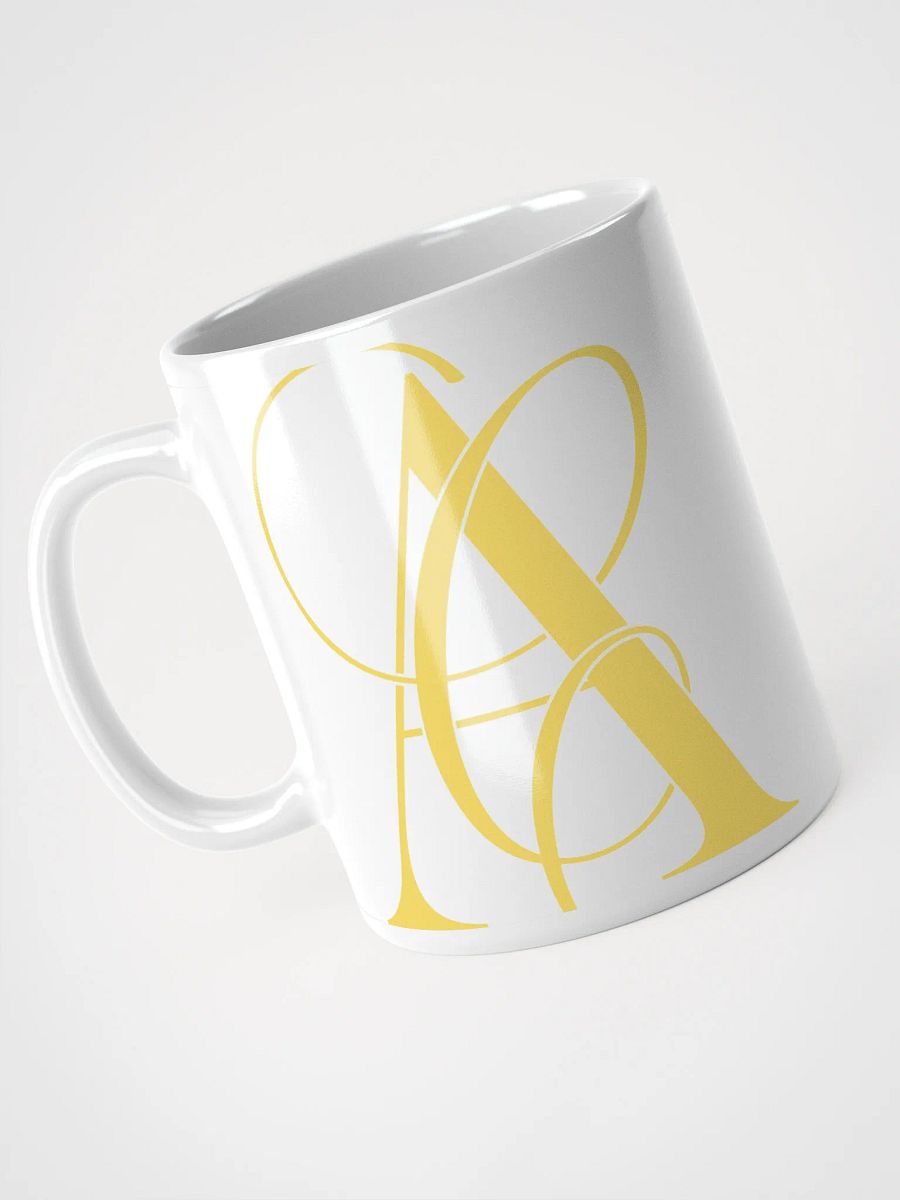 Elegant A Calligraphy White Glossy Mug (Yellow) product image (3)