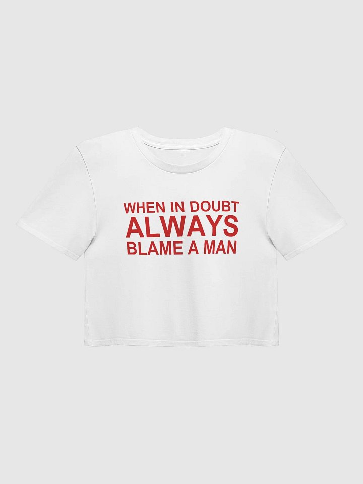 WHEN IN DOUBT ALWAYS BLAME A MAN Crop Top product image (1)