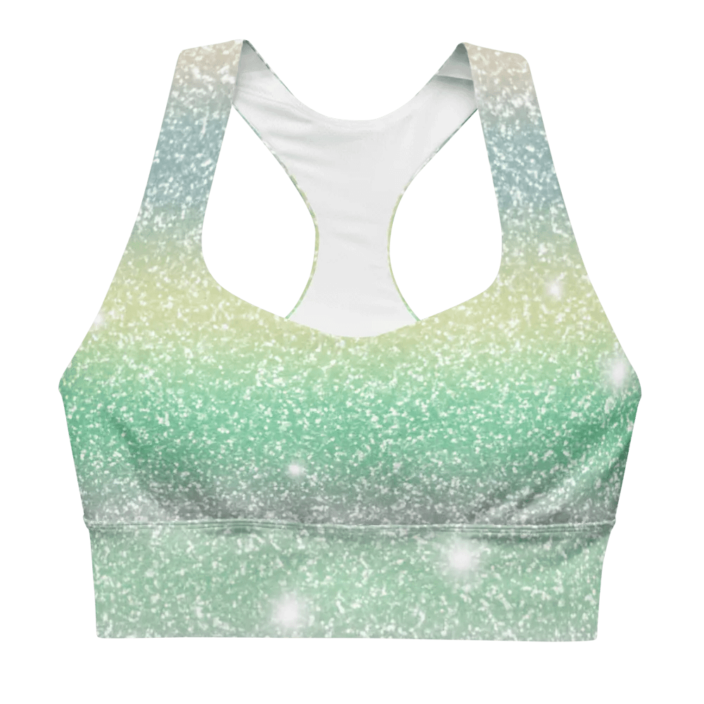 Glitter Unicorn Texture Design Longline Sports Bra - 10 product image (1)