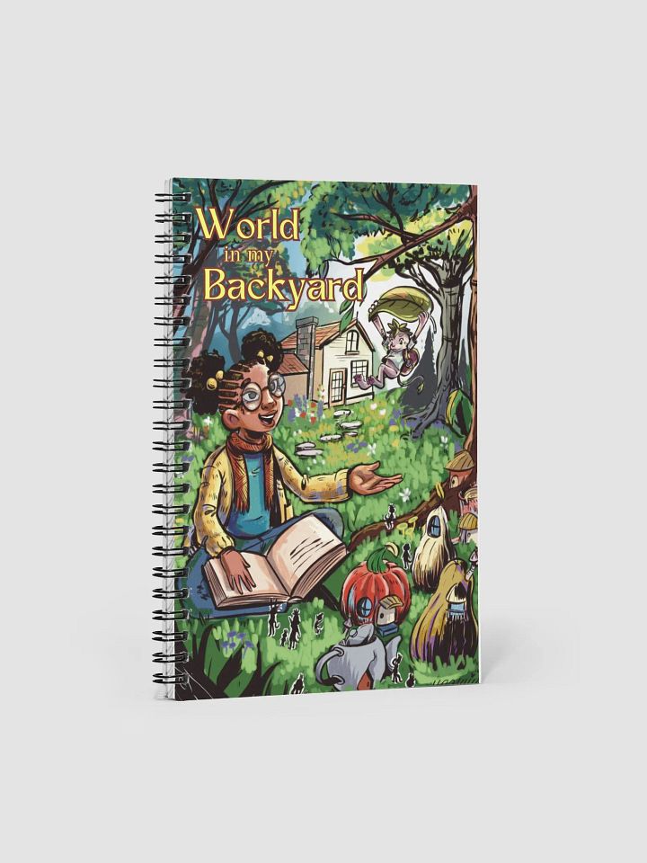 Enchanted Backyard Notebook - Whimsical Girl with Creatures Illustration product image (1)