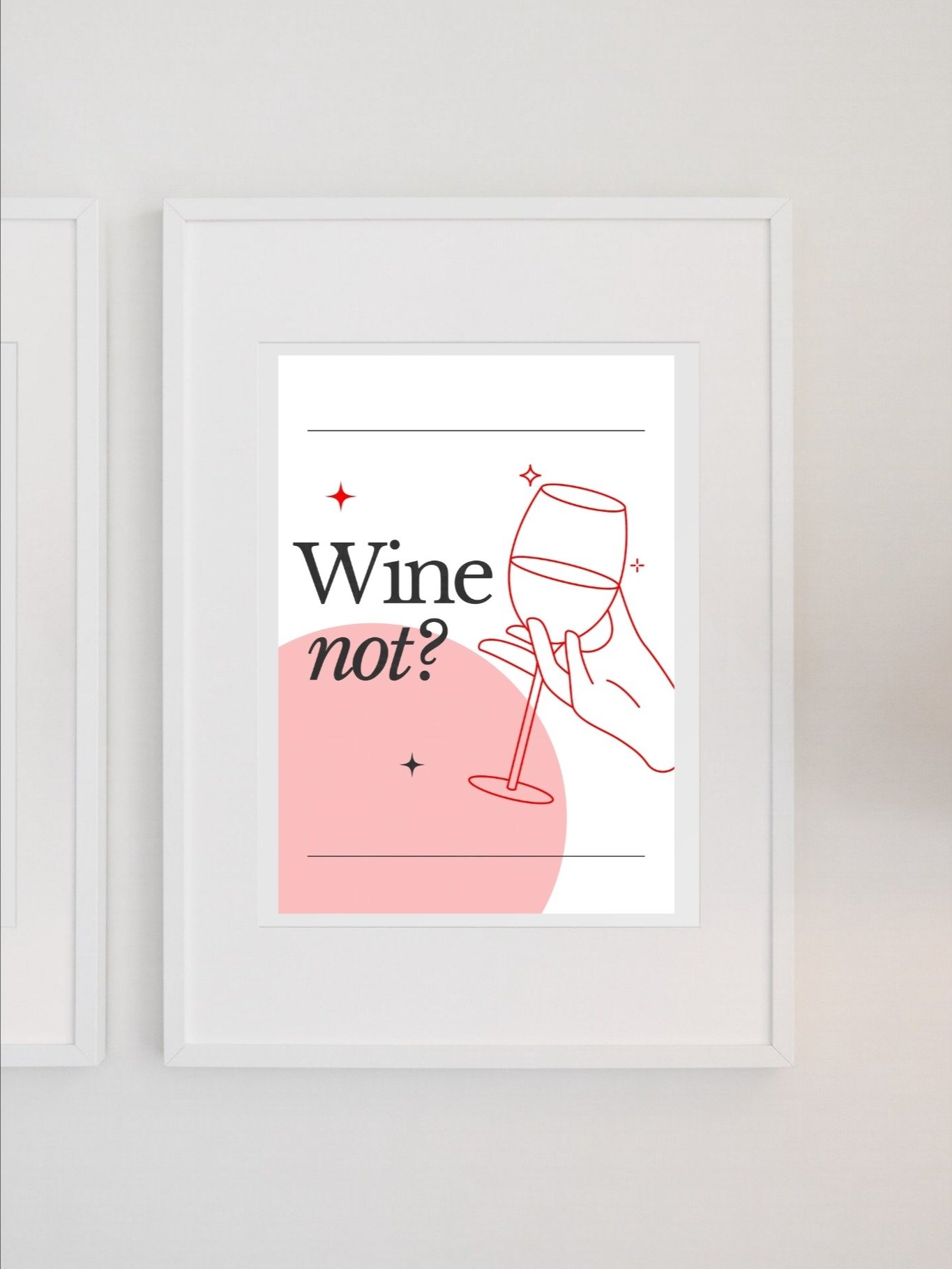 Wine Not? Funny Wine Wall Art - Modern Kitchen Decor, Wine Lover Poster, Minimalist Home Bar Sign, Playful Quote Print product image (1)