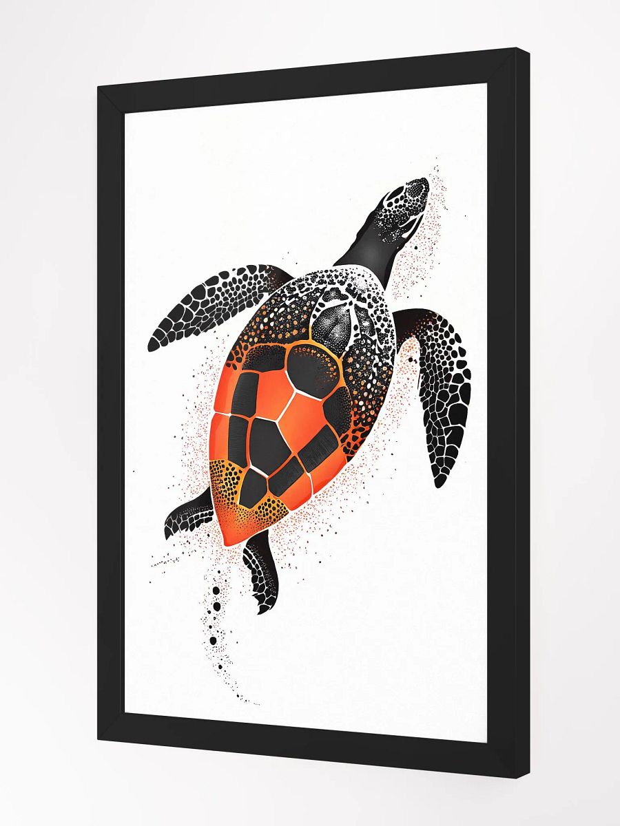 Sea turtle with orange shell - dot art product image (2)