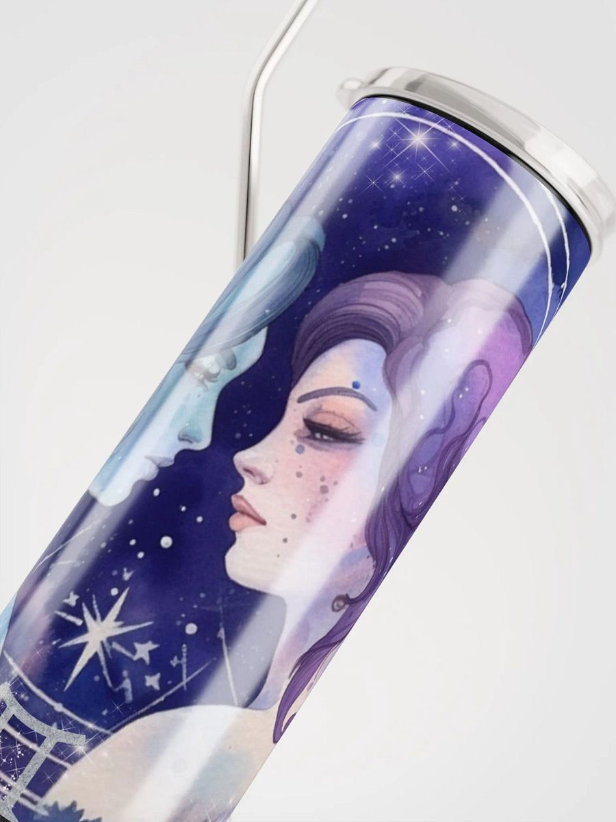 Illustrated Purple Gemini Zodiac Stainless Steel Tumbler - Keep Your Spirits High product image (5)