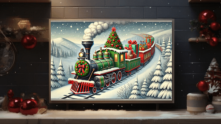 Mesmerizing Christmas Train A Nostalgic Winter Journey - Frame TV V product image (2)