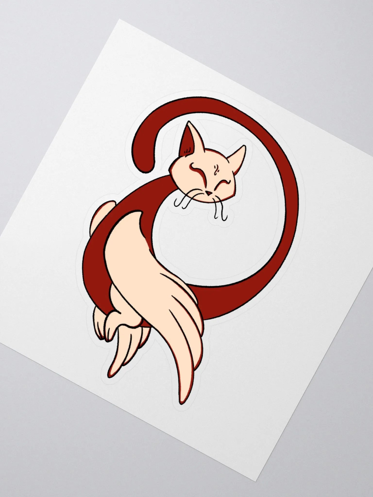 Calming Brown Cat-Owl Sticker product image (1)