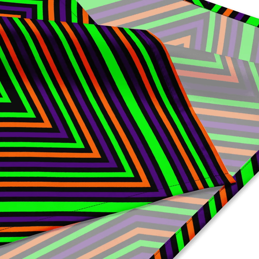 Halloween Star Illusion Bandana, Orange Black Purple Green Weird Accessories product image (3)