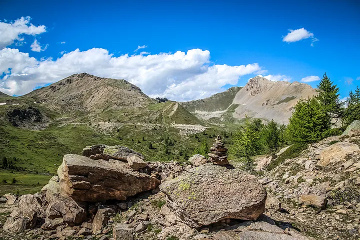 Cairn at Granon Pass, French Alps product image (1)