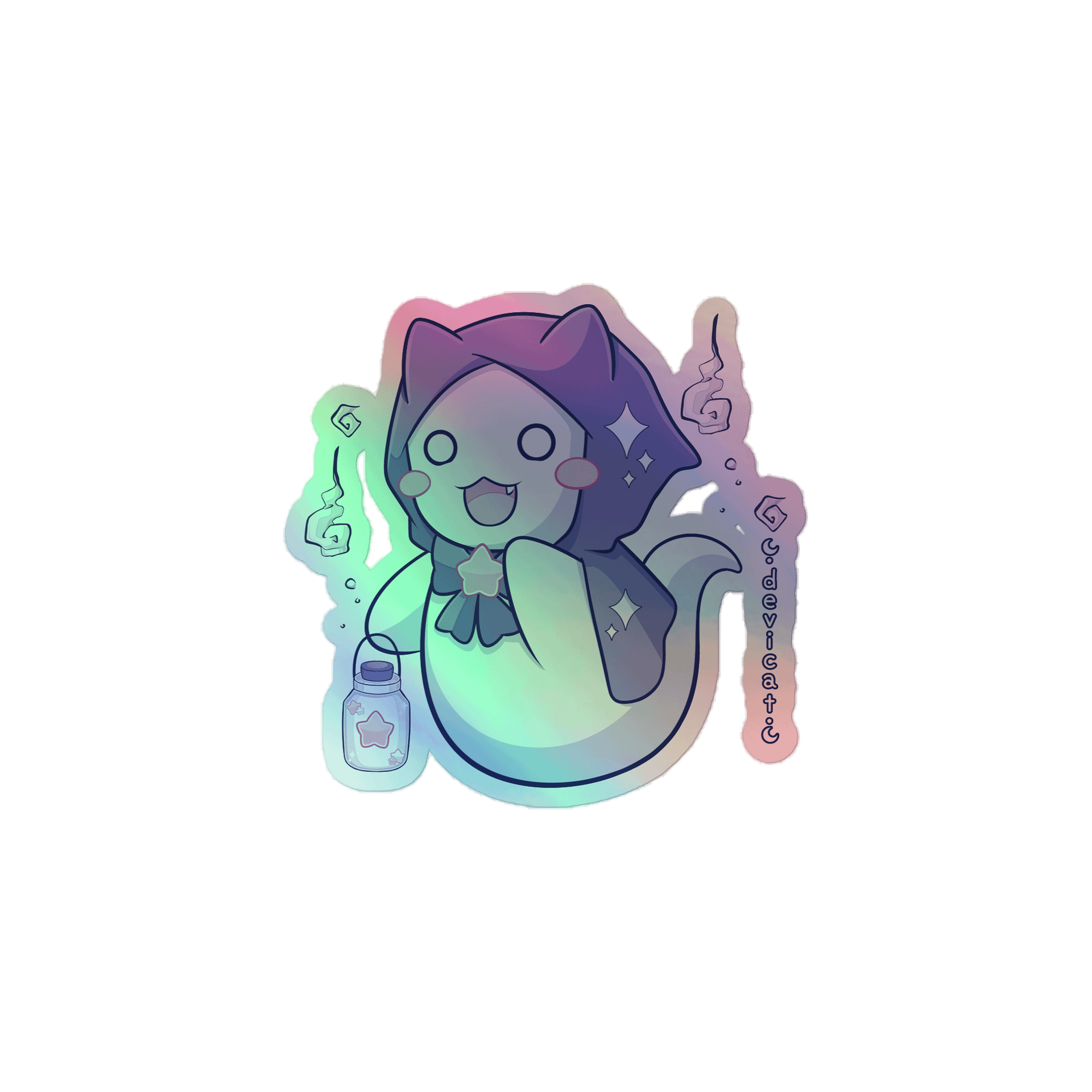 Holo Sticker • CandiCat Ghost Cat • 2023 product image (1)