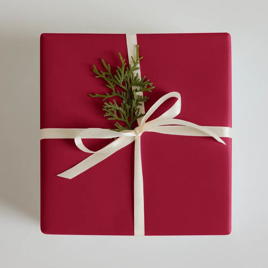 Carmine Red Solid Holiday Christmas Wrapping Paper Sheets (3) product image (11)