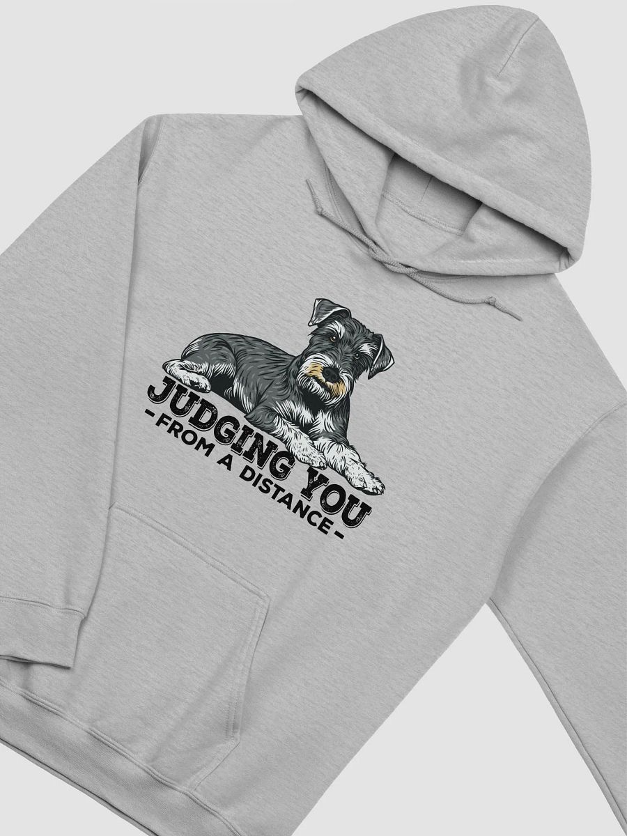Judging You from a Distance Hooded Sweatshirt of a Schnauzer | Funny Hoodie for Schnauzer Paw-rents product image (27)