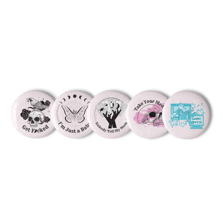 Pin Set of 5 (Pink Background) product image (2)