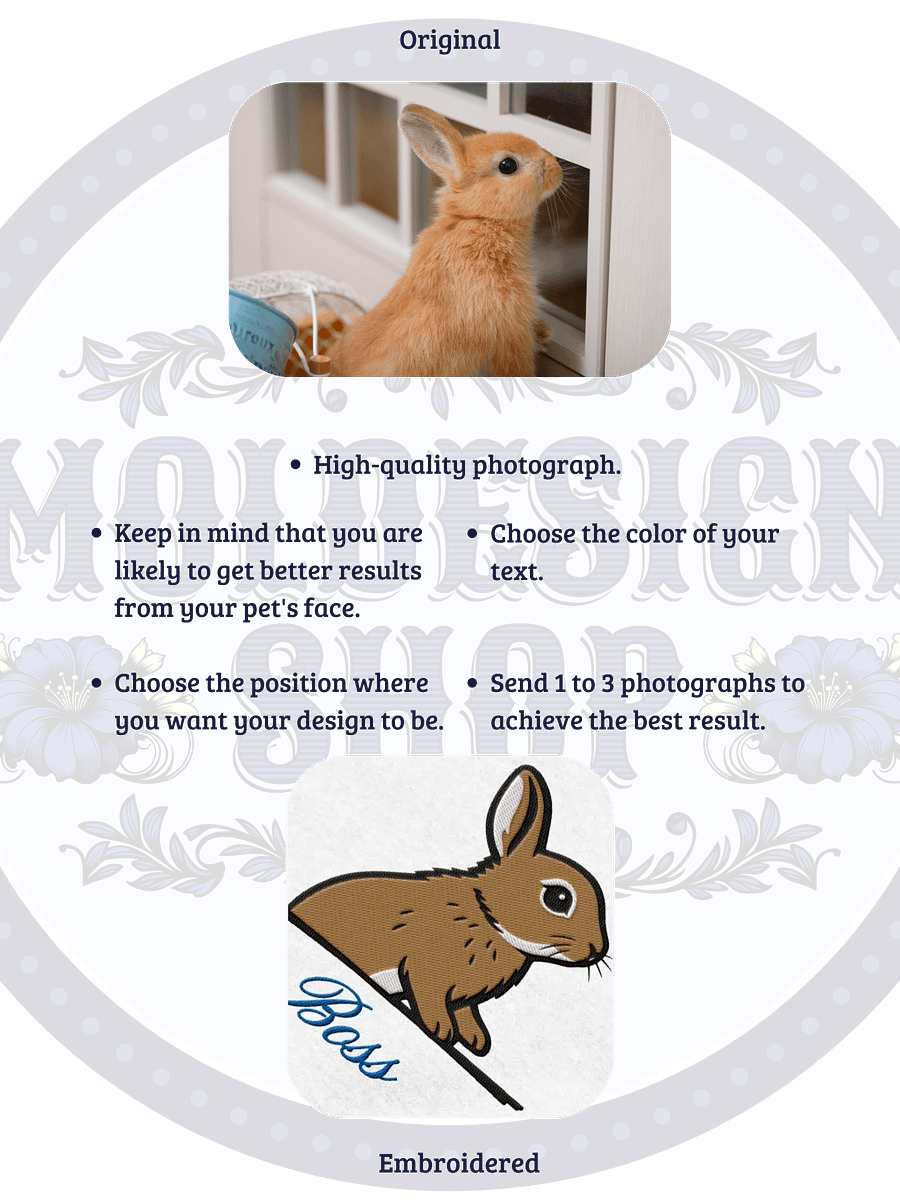 YOUR RABBIT! / HOODIE WITH PERSONALIZED NAME / EMBROIDERED product image (5)