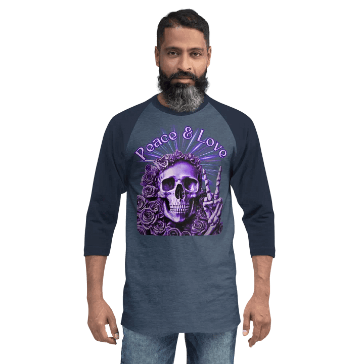 Peace Skull raglan tee product image (2)