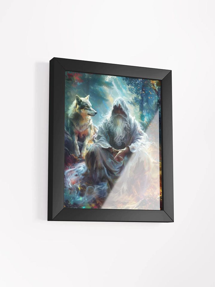 Sorcerer with his wolf - Framed High Quality Matte Poster product image (2)