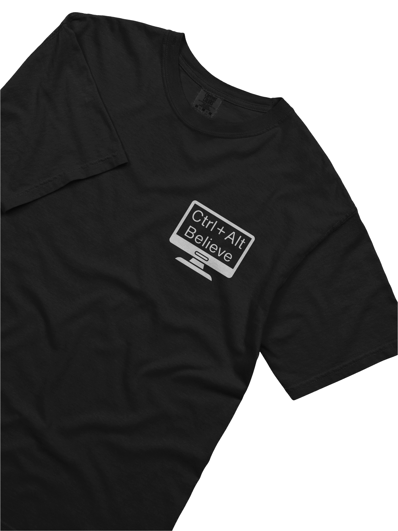 “Ctrl + Alt Believe” Comfort Colors Heavyweight Tee – Computer Edition product image (5)