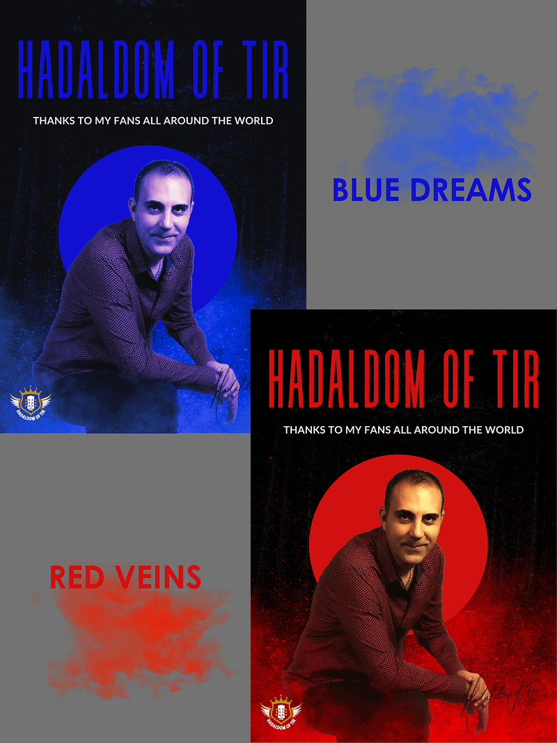 Red Veins, Blue Dreams Digital Poster Set