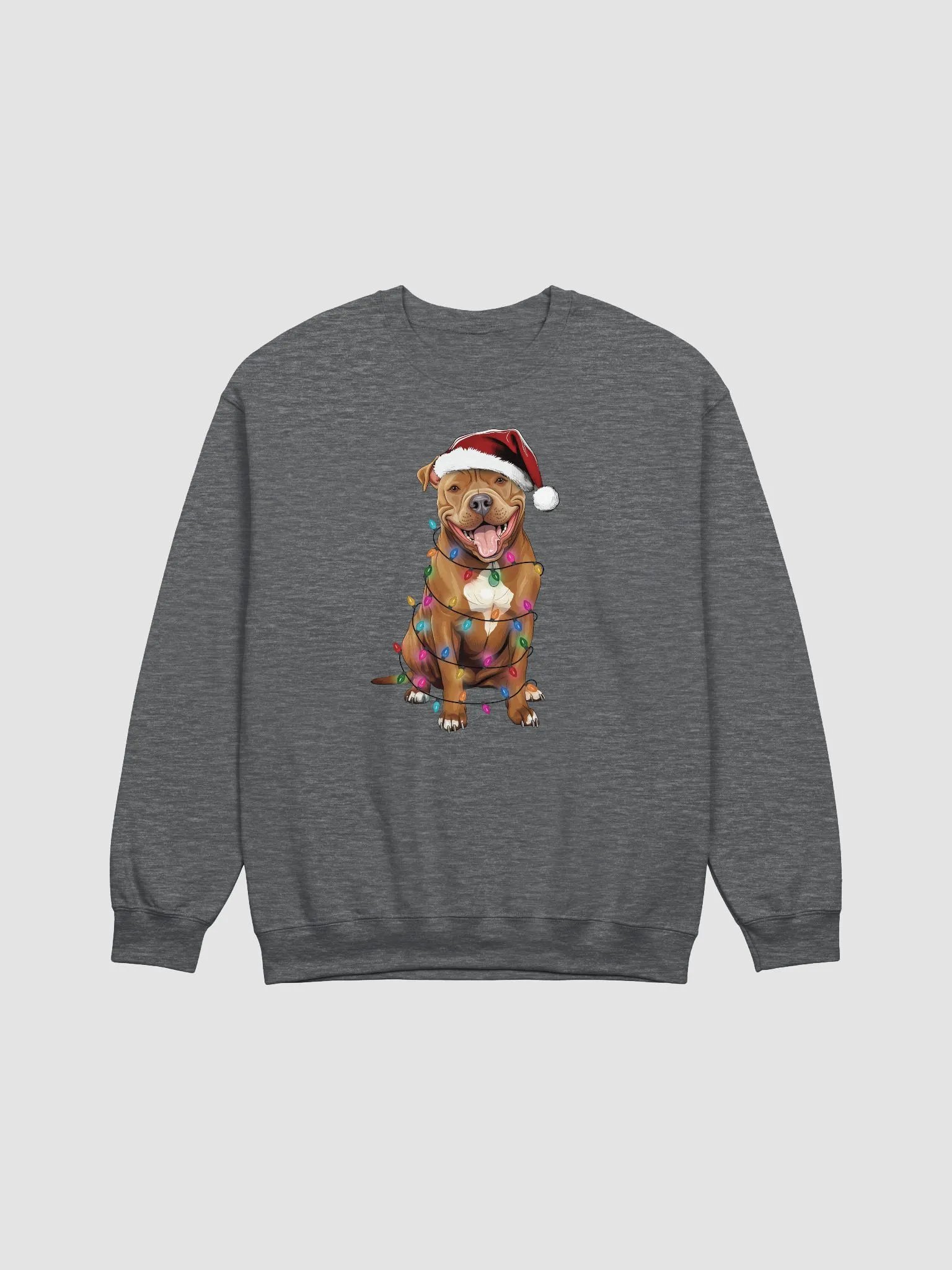Funny Pitbull Terrier(Red) Christmas Sweatshirt for Pittie Paw-rents product image (3)