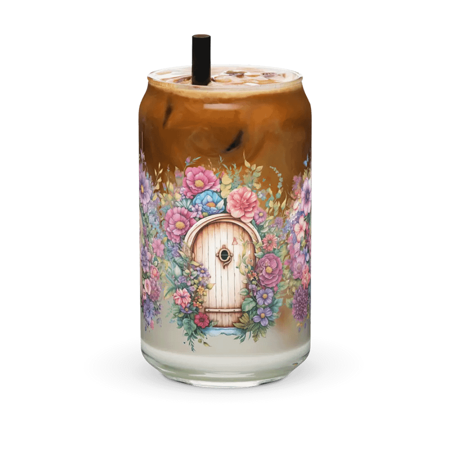 Floral Fairy Doorway Glass Can Sipper product image (6)