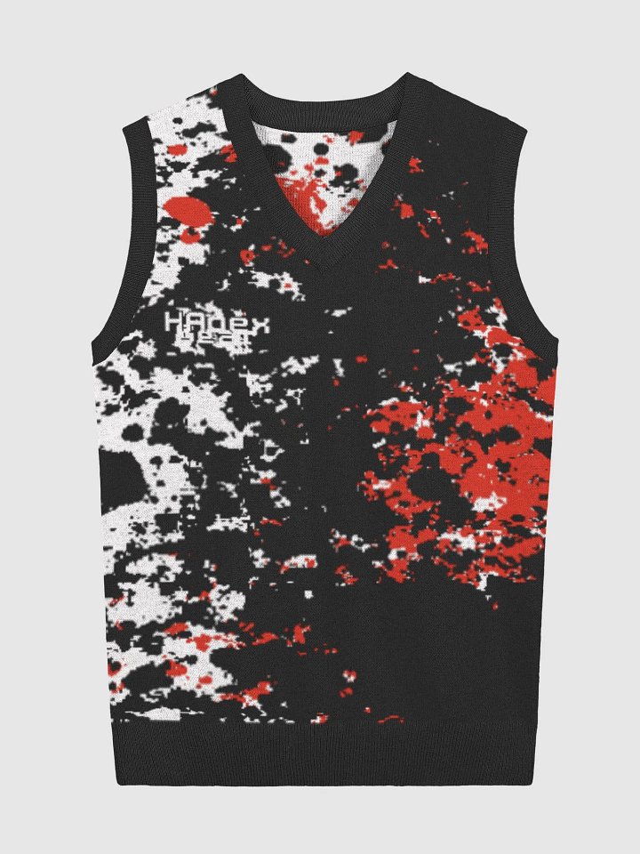 Knitted V-Neck Vest - White HApex Gear White Logo product image (1)