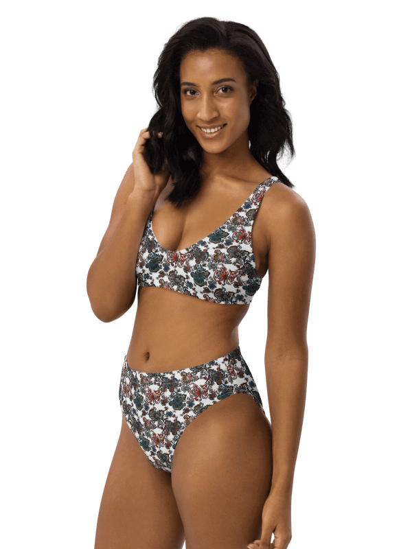 Mysterious Flowers | Recycled High Waisted Bikini Bottom product image (5)