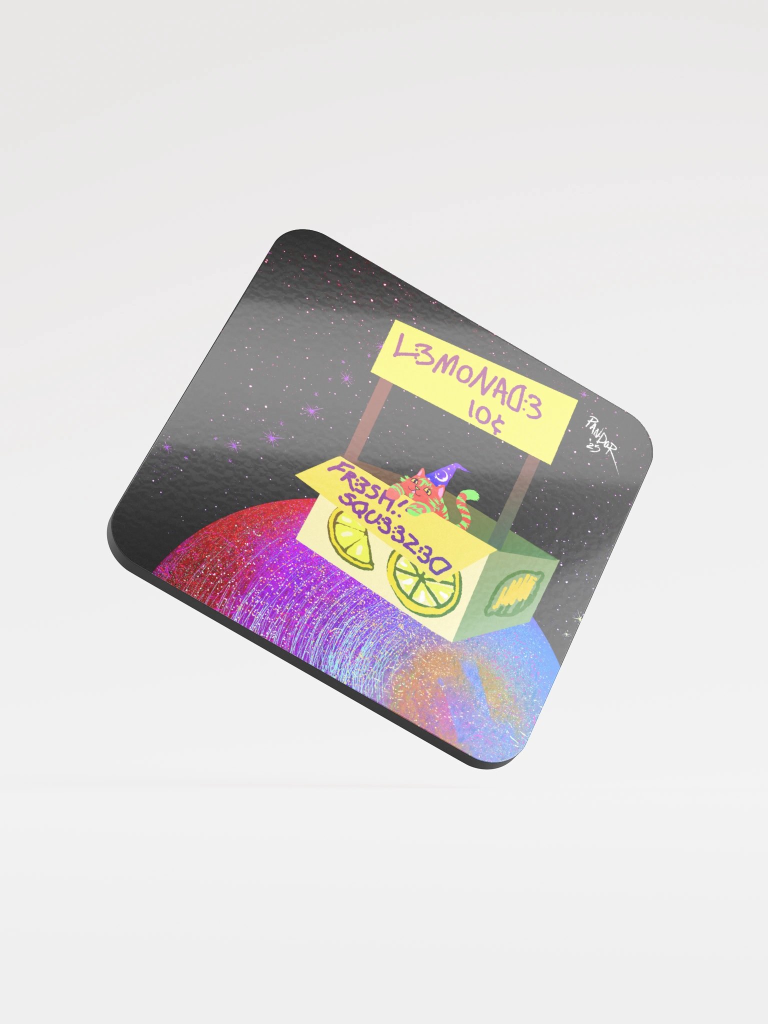 Tiny Wizard Kitty's Galactic Lemonade Stand Coaster product image (1)