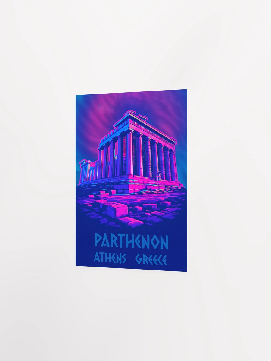 Vivid Parthenon Temple – Neon Y2K Greek Ruins Artwork Matte Poster product image (9)