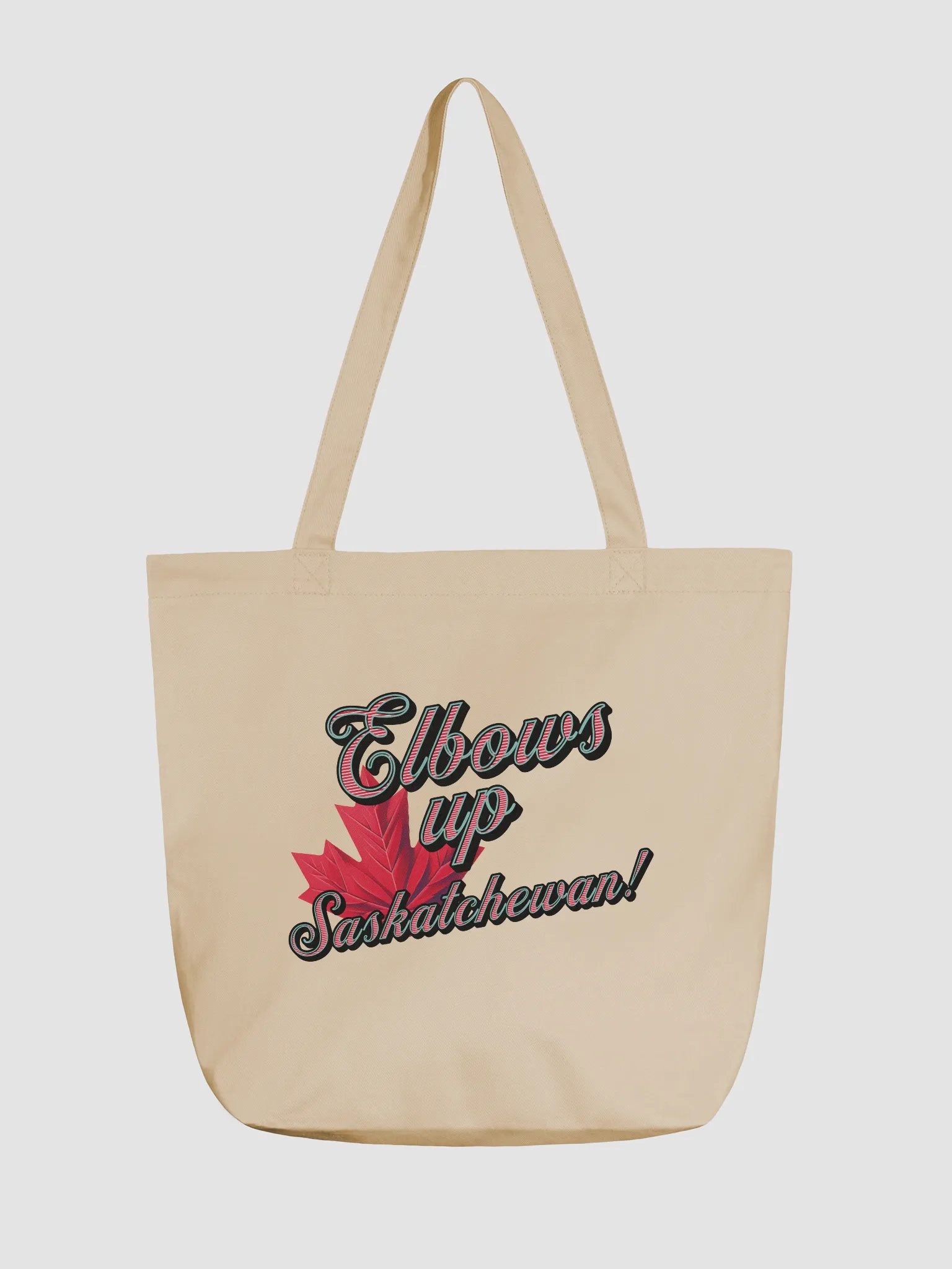 Elbows Up Maple Leaf Saskatchewan Canadian Pride Eco Tote Bag product image (5)