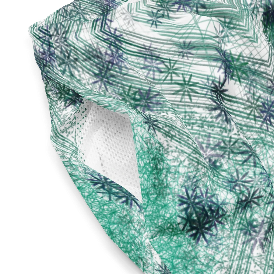Shades Of Green Geometric Pattern Mens Swim Shorts product image (6)