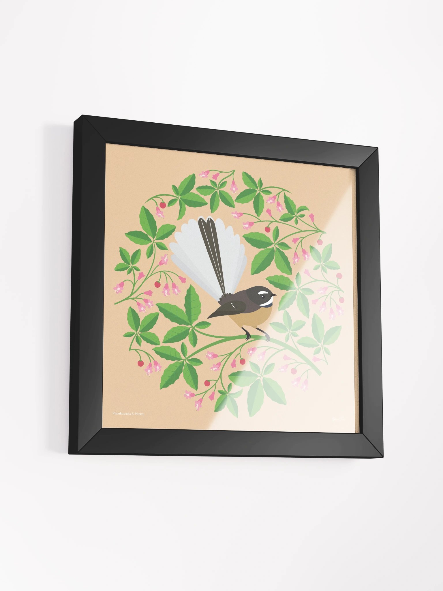 Pīwakawaka (Fantail) in Pūriri Framed Wall Art product image (3)