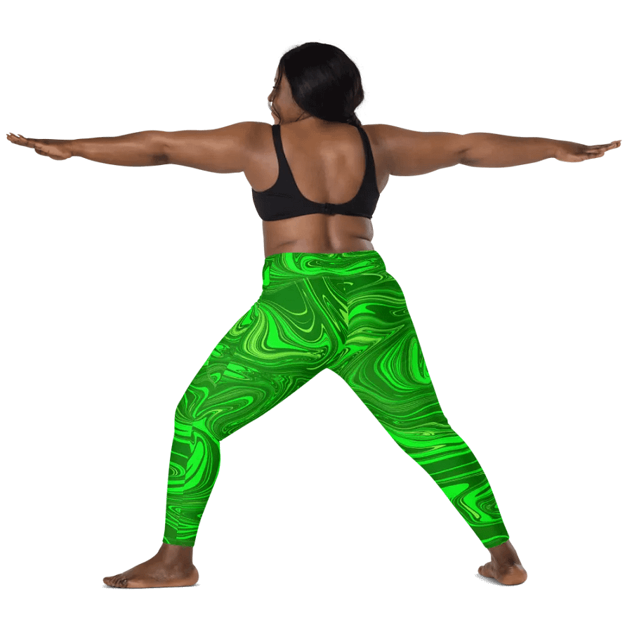 Leggings with Pockets - Different Shades of Green Digital Fluid Art product image (11)