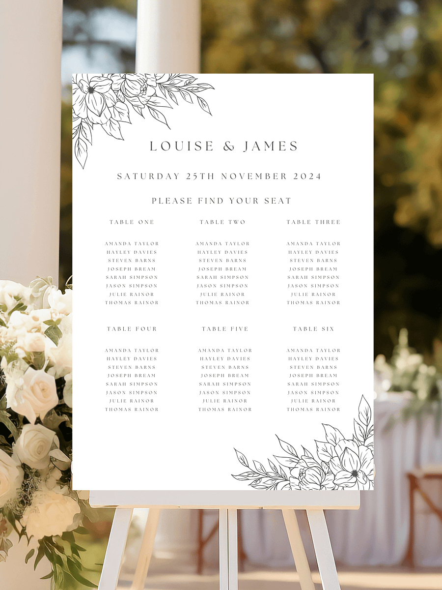 Kelly Collection: Table Plan Sign product image (1)