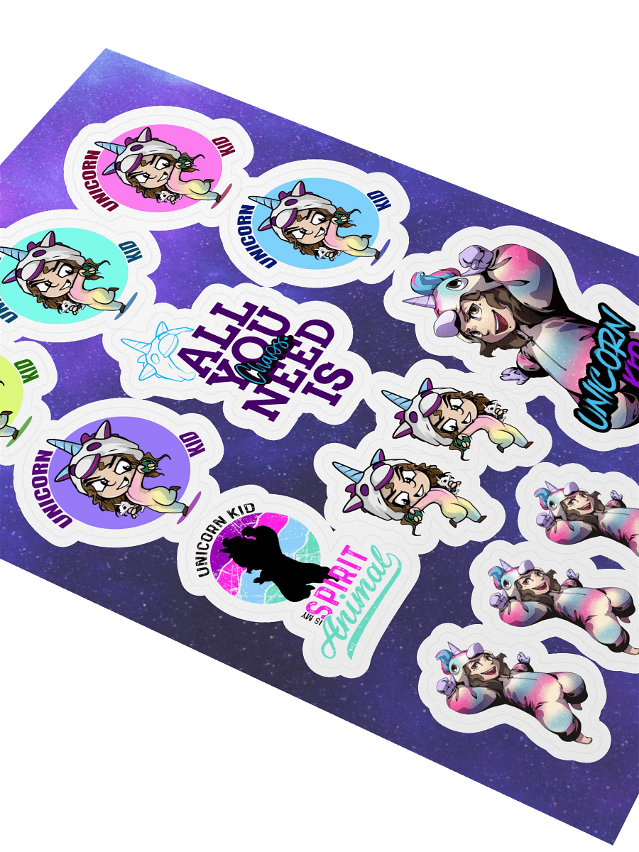 Unicorn Kid Sticker Sheet product image (1)