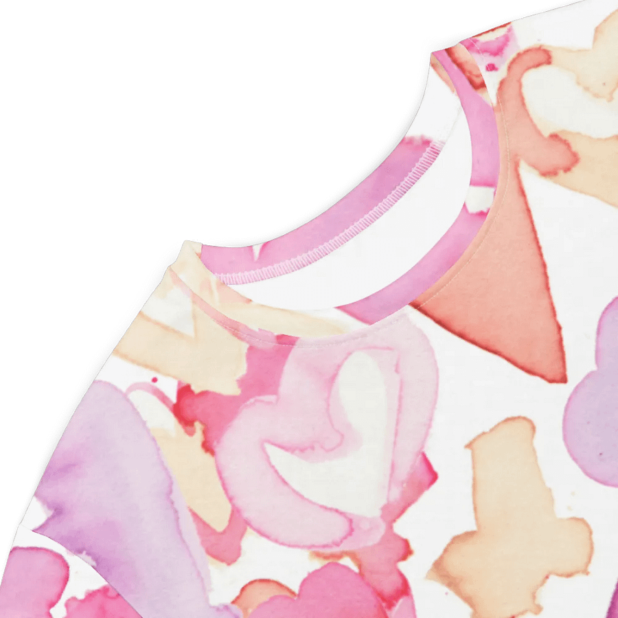 Happy Valentine Love seamless watercolour hearts Pattern T-shirt Dress product image (4)