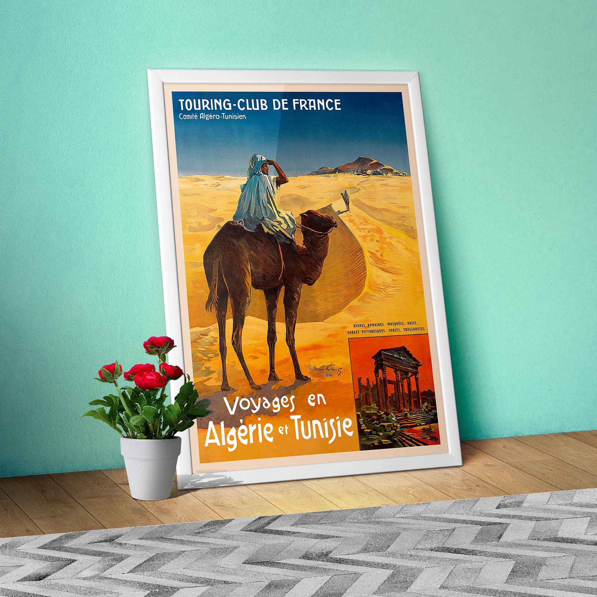 Algeria, Tunisia, 1910 — retro travel poster, vintage travel art print, retro travel wall art product image (1)