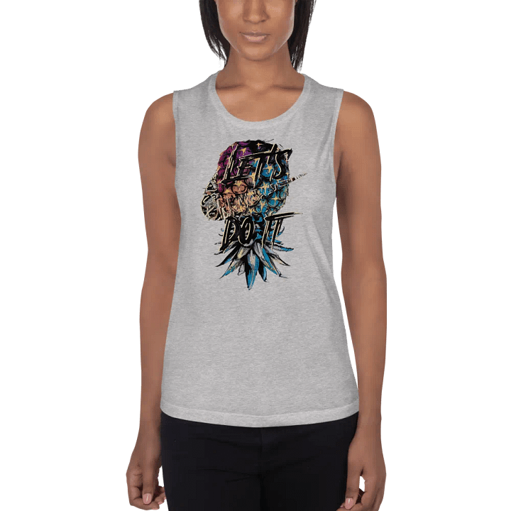 Let's Do It Swoosh Graffity Styled Upside-Down Pineapple flowy women's Tank Top product image (4)