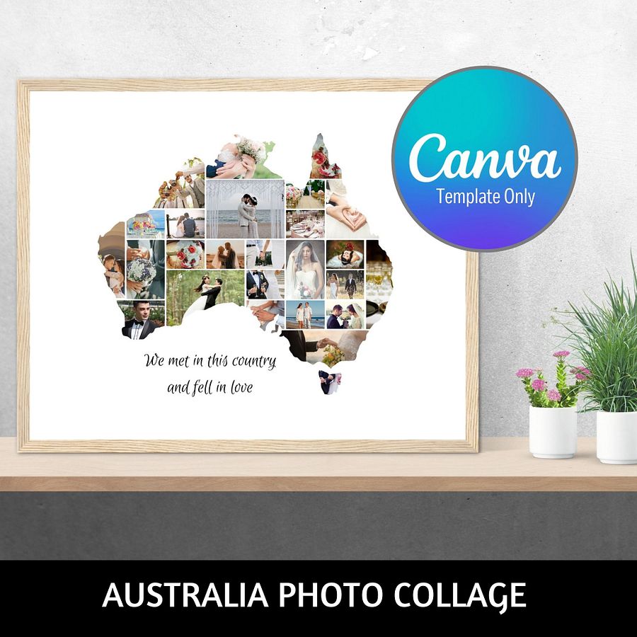Map of Australia Photo Collage Canva Template product image (1)