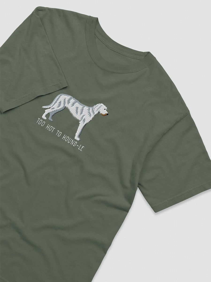 Too Hot to Houndle T-Shirt(Embroidered) of an Irish Wolfhound(White) product image (27)