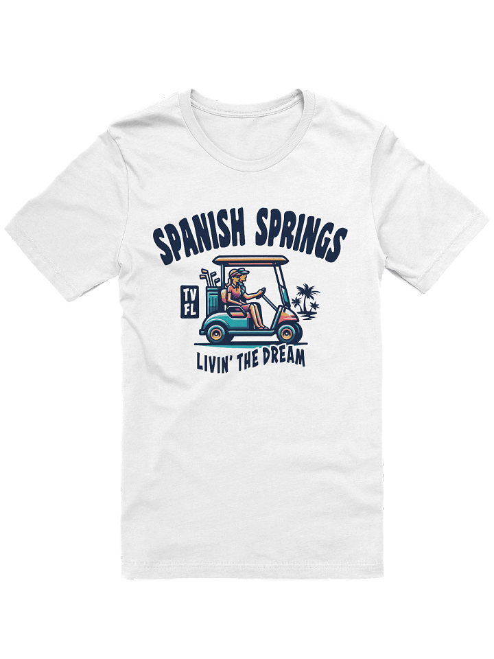 Spanish Springs TV Florida USA Fun Golf Cart Design T-shirt product image (1)