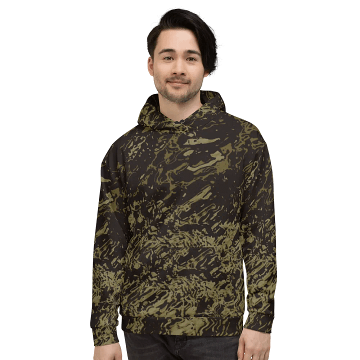 Abstract Brown and Black Marble Effect Unisex All Over Print Hoodie product image (2)