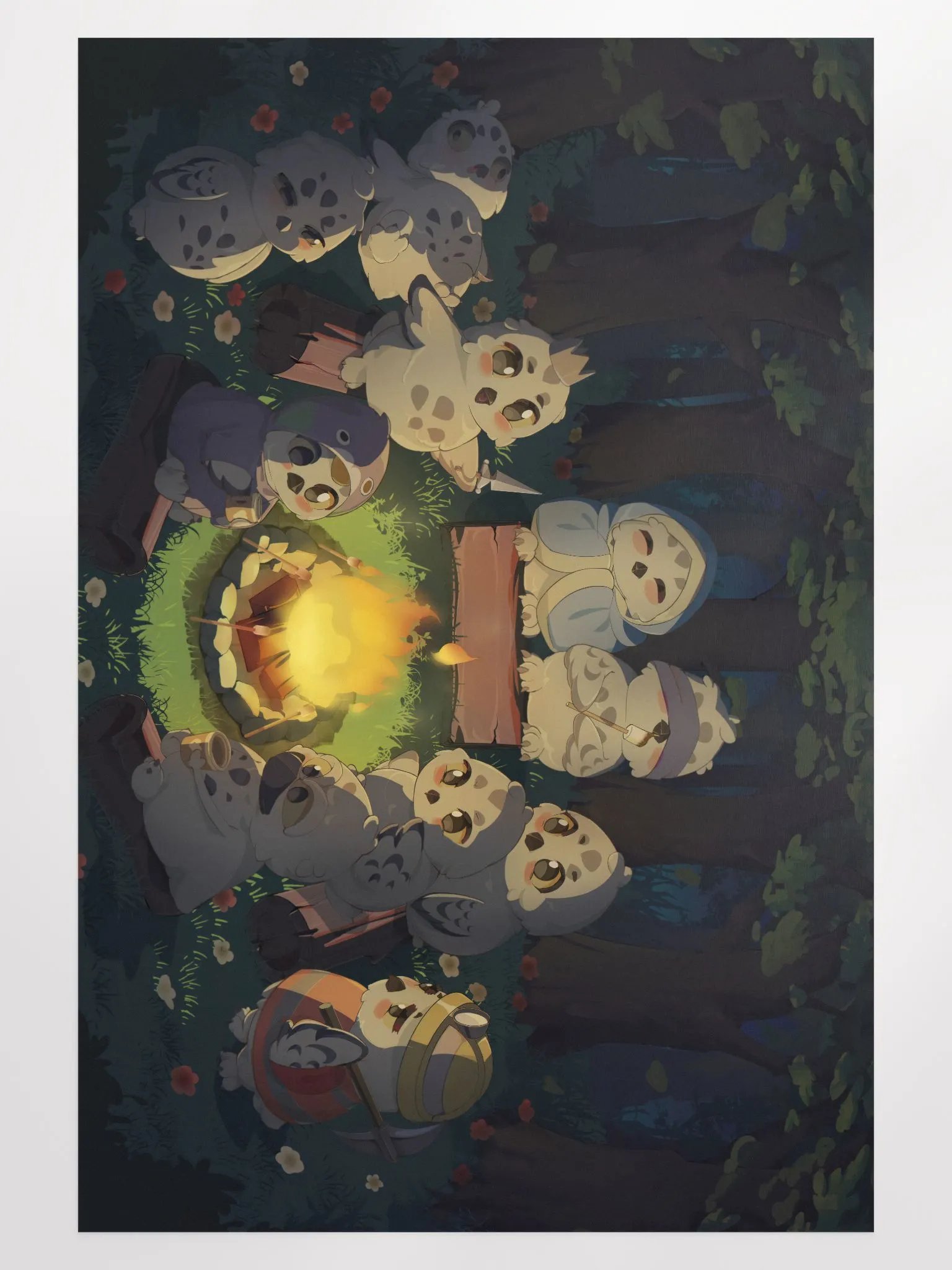 Owl and Friends - Camp Fire (24 x 36) product image (1)